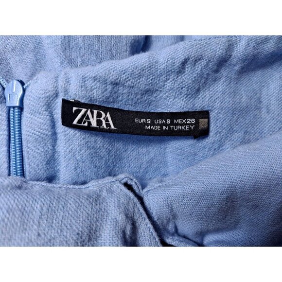 ZARA Women's Linen Blend Jumpsuit with Ruffle Trim - Size S - Picture 8 of 11